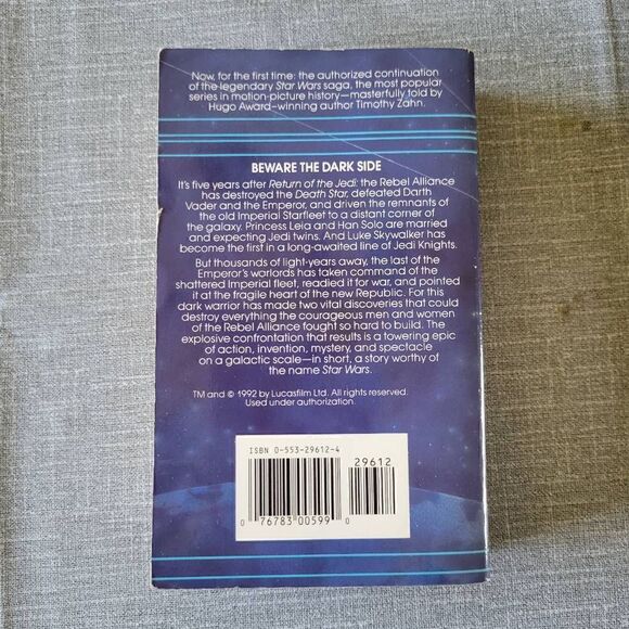 Star Wars Volume I Heir to the empire soft back book 1992 Timothy Zahn - Picture 4 of 5